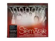 Vtg NOS 1983 Acrylic Wine Glasses Rack Under Cabinet Stemware Rack 80's Stemmark
