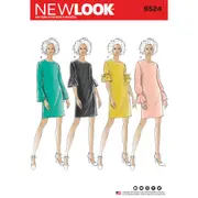 New Look Sewing Pattern 6524 Misses' Dress with Sleeve Variations