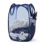 Laundry Basket Hamper Mesh Popup Portable, Durable Handles, Collapsible