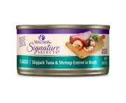 Wellness Core Signature Selects Flaked Skipjack Tuna With Shrimp Entrée in Broth Wet Cat Food 79G