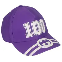 在飛比找momo購物網優惠-【GUCCI 古馳】100周年紀念棒球帽(紫/M)