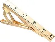 [Yoursfs] Unique Ruler Tie Clip for Men Gold plated Stainless Steel Tie Bar Pin Novelty Men's Jewelry, one size, Non-Precious Metal, No Gemstone