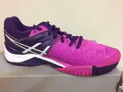Asics Women's Gel-Resolution 6 Tennis Shoe Hot Pink/Wht/Purple