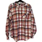 Torrid Sz 1 (14/16) Lizzie Button-Up Shirt -Twill Multi Blue /Purple Plaid NWT