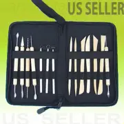 14 pcs Pottery Tool Set Clay Sculpting Modeling Ceramics Art Kit w/ Case Deluxe