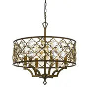 Mimosa 6 Light Aged Brass Round Pendant Light