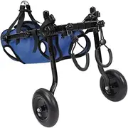 Lightweight Adjustable Pet Rehabilitation Walker- Universal Walker Wheelchair for Dogs and Cats｜U-Shape Drainage Design+Silent Shock-Absorbing ｜Aluminium Alloy Bracket (Blue,M)