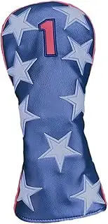 PU Leather Golf Headcover Stars Pattern for Men Women Thick Soft Lining Accessory Handcrafted Waterproof
