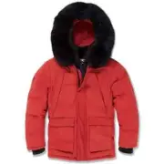 JORDAN CRAIG (KIDS) RED PARKA JACKET WITH REMOVAL FAUX FUR LINED HOOD