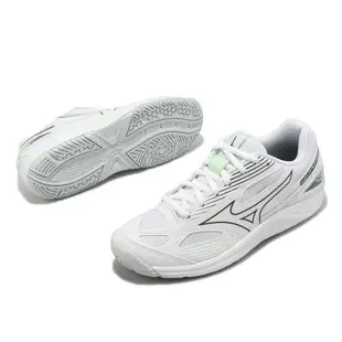 Mizuno 排球鞋 Cyclone Speed 4 女鞋 白 綠 緩震 羽桌球鞋 美津濃 V1GC2380-35