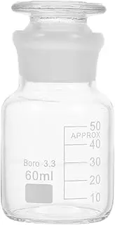 OSOLADY Chemical Glass Bottle Wide Mouth Sample Sealing Bottle Borosilicate Glass for Chemistry Experiments and Scientific Research Measurement Scale