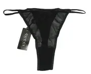New Gucci Tom Ford Women's Black Mesh Sheer String Bikini size M
