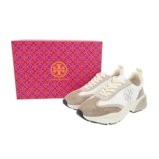 TORY BURCH GOOD LUCK TRAINER 麂皮運動鞋-駝灰/平行輸入/ US8.5(25.5cm)