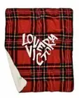 Victoria Secret Holiday Plaid Sherpa Blanket, New