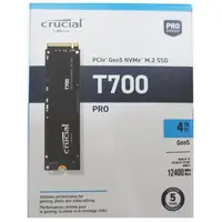 在飛比找PChome24h購物優惠-Micron Crucial T700 4TB Nvme P