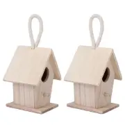 JY 2PCS Wooden Bird House Hanging Nesting Box For Outdoor Garden Patio