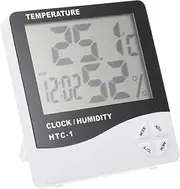 Cabilock 1Pc Indoor Thermohygrometer Clock Electronic Thermometer with Accurate Temperature Home Decoration Battery Not Included for Bedroom Office