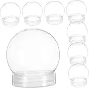 Garneck 8Pcs DIY Globe Craft Kit Clear Plastic Fillable Balls with Screw Caps for Custom Decorations for Glitter Flowers and Creative Projects