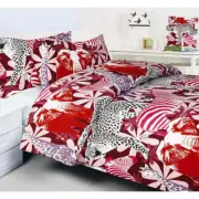 Bright Young Things Jungle Red Quilt Cover Set Single