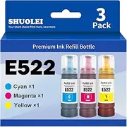522 Ink Refill Bottles ET-2800 ET-4800 ET-2400 ET-2803 Replacement for Epson 522 Color Ink Compatible for Ecotank ET-2800 ET-4800 ET-2400 ET-2803 ET-2840 ET-2720 ET-4700 ET-4810 Printer 3Pack CMY
