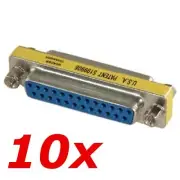 10 Pack DB25 25-Pin Serial D-SUB Female to Female Gender Changer Coupler Adapter