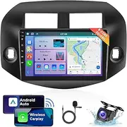 [8 CORE 2G+64G] for Toyota RAV4 2007 2008 2009 2010 2011 Car Radio with Wireless Carplay/Android Auto, 10.1 Inch Android 13 IPS Touch Screen with Bluetooth, GPS, WiFi, SWC, DSP+ Backup Camera