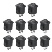 10Pcs Rocker Switch Toggle 12V Led Light Car Auto Boat Round ON/OFF SPST Switch