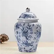 Rose Small Urn Ashes Keepsake - 8 inches Ceramics Decorative Blue Rose Urn, Capacity 50 Cubic inches Funeral Sharing Memorial urn for Female/Women/Mom/Girl/Humans/Pet