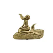 [Florabelle Living] Ariana Gold Mermaid Ornament on Rock L22cm