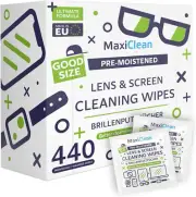 440 Pack Lens Wipes for Eyeglasses Pre-Moistened Individually Wrapped Streak-Fre