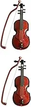 SOPOTUTU 2Pcs Mini Violins Decor Accessories Miniature Props for Chic Musical Instrument Models Home Office Decoration Safe and Stylish for Imagination and Creativity