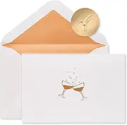 Papyrus Blank Cards with Envelopes, Champagne Glasses (16-Count)
