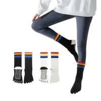 在飛比找momo購物網優惠-【FAV】2雙組/五指防滑瑜珈襪/型號:C505(瑜珈襪/五
