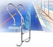 2 Step Swimming Pool Ladder,with Stainless Steel Steps,Weight Capacity 600 Lbs,Easy Assembly and Climbing for Pools(2-steps1.2mm)