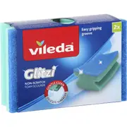 Vileda Glitzi Non Scratch Foam Sponge Scourer 2 pack