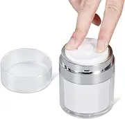 ASEVAT 1 oz Airless Pump Jar, Refillable Cream Jar Vacuum Pump Bottle Dispenser Travel Pump Containers for Lotions and Creams Moisturizer