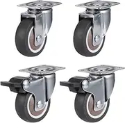 Pack of 4 2 Inch Furniture Casters, Cabinet Clamps, Brake Wheels, Soft Rubber Swivel Casters, Furniture Hardware Accessories casters