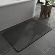 MontVoo -Bath Mat Rug-Rubber Backing Non Slip Quick Dry 16" x 24", Dark Grey