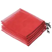 15.7" x 13.7" Pump Barrier Bag, 5Pcs Polyester Drawstring Mesh Filter, Red