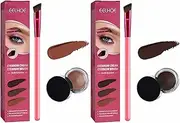 2PCS Wild Brow Eyebrow Brush Eyebrow Pomade and Brush Kit 4D Multifunction Eyebrow Brush, Square Eyebrow Makeup Brush Angled Eyeliner Makeup Brush New Hand Beauty Tools