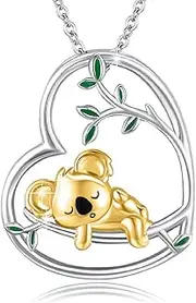 PARYFO Koala Halskette 925 Sterling Silber Koala Anhänger Kette Niedlicher Koala Schmuck Geschenke für Frauen Mädchen, Sterling Silber