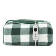 Dreamaker Gingham Plush Heated Throw Green - 130x160cm