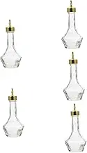 UTHCLO 5 Pcs Dropper Bottle Vintage Bitters Bottles Decorative Bottle for Cocktail with Gold Dash Top Bitters Shaker Bottle Bitters for Cocktails Clear Wine Bottles Beverage Glass Golden
