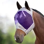 Harrison Howard CareMaster Fly Mask Standard Silver/Purple Retro (M; Cob)