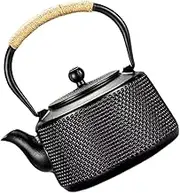 CRILSTYLEO Sturdy Iron Teapot Metal Kettle with Loose Tea Infuser Scald Handle Elegant Design for Home and Office Use Easy to Clean and