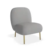 Moulon Chaise Lounge Chair - Cloud Grey - Brushed Matt Gold Legs