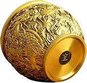 BIUDECO Brass Fortune Basin Dragon Pattern Money Treasure Bowl Vintage Style Table Centerpiece