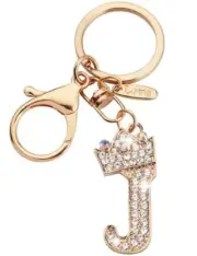 ChunlongFour Initial Letter Keychain for Women Girl Bag Charm Sparkling J