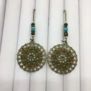 2.5 Inch Bronze-tone Earring Set Boho Retro Dangle Drop Hook New Free Ship 1526