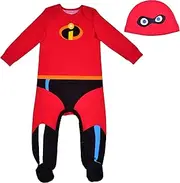 [Disney] The Incredibles Jack-Jack Boys’ Footie Bodysuit and Cap Set for Newborn and Infant – Red